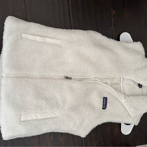 Patagonia Los Gatos Vest Womens M White Full Zip Sherpa  Lightweight SIZE S